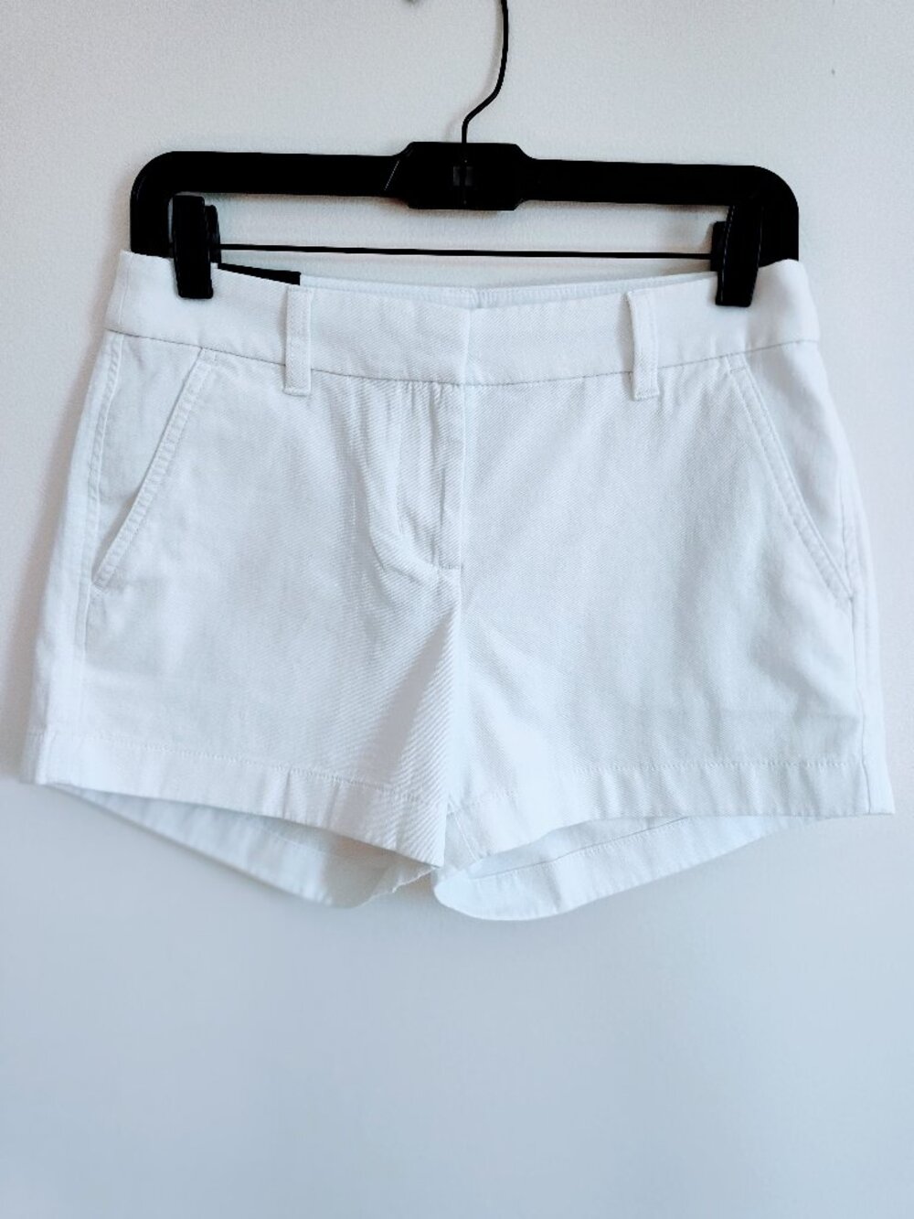 J. Crew Factory White High-Rise Cotton Shorts